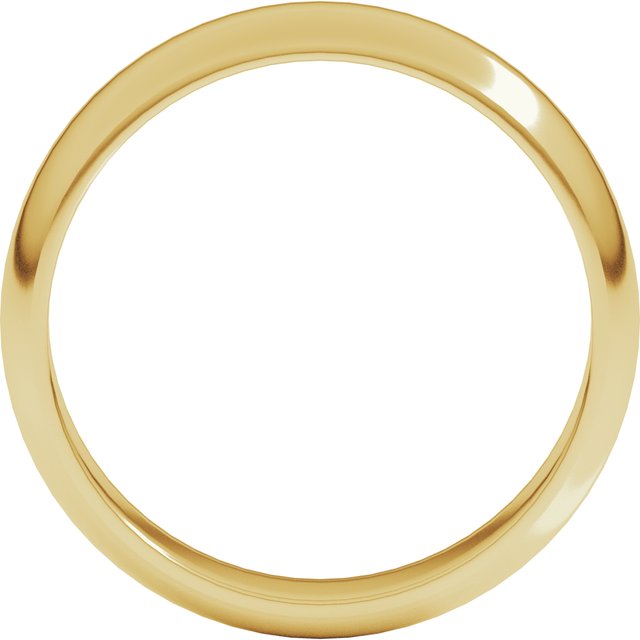 14K Yellow Or White Or Rose Gold Or Sterling Silver Or Platinum Or Palladium Standard Half Round Band