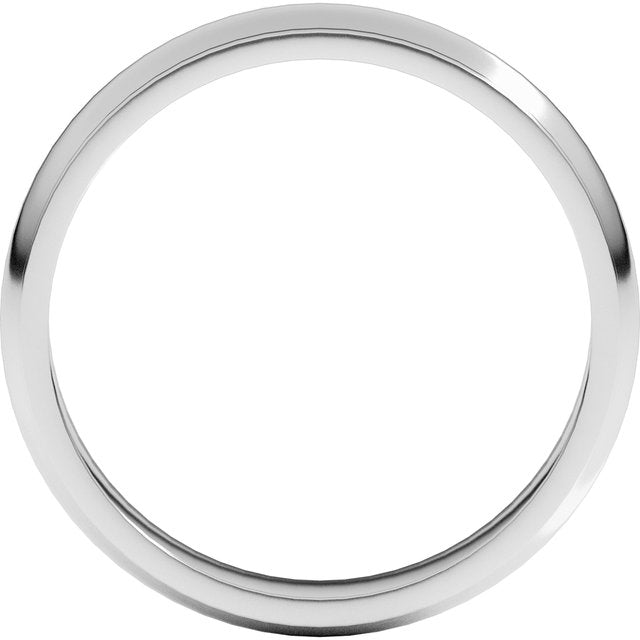14K Yellow Or White Gold Or Platinum Standard Stepped-Edge Half Round Band