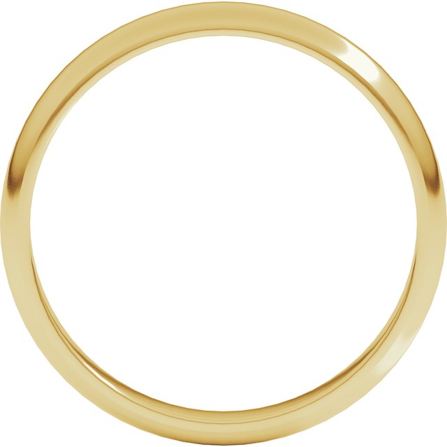 14K Yellow Or White Or Rose Gold Or Sterling Silver Or Platinum Or Palladium Standard Half Round Band