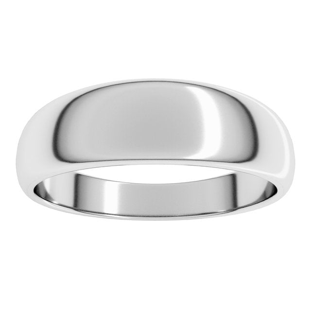 14K Yellow Or White Or Rose Gold Or Sterling Silver Or Platinum Standard Fit Half Round Tapered Band