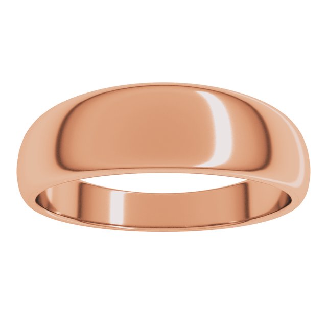 14K Yellow Or White Or Rose Gold Or Sterling Silver Or Platinum Standard Fit Half Round Tapered Band