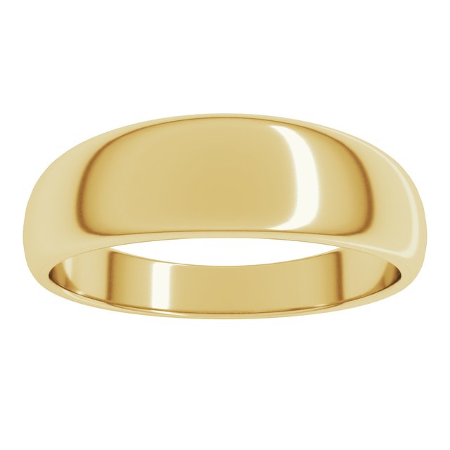 14K Yellow Or White Or Rose Gold Or Sterling Silver Or Platinum Standard Fit Half Round Tapered Band