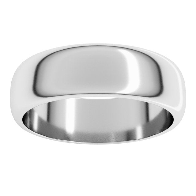 14K Yellow Or White Or Rose Gold Or Sterling Silver Or Platinum Or Palladium Standard Half Round Band