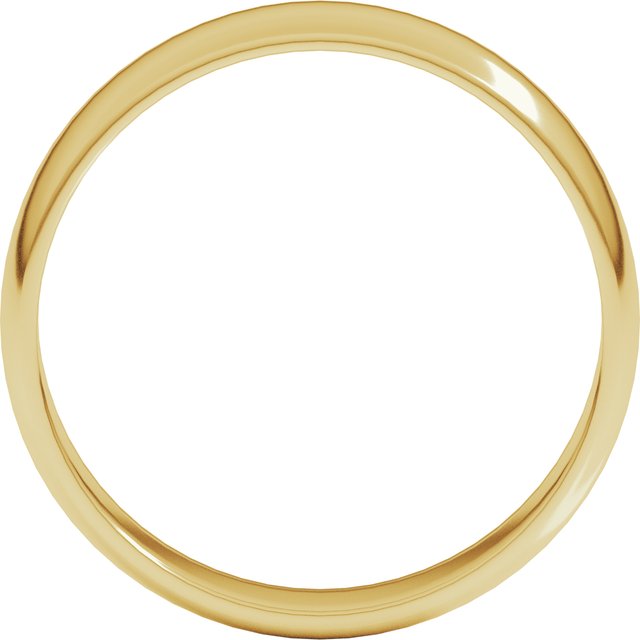 10K Yellow Or White Or Rose Gold Lightweight Standard Fit Half Round Band