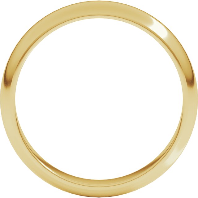 18K Yellow Or White Or Rose Gold Standard Half Round Band