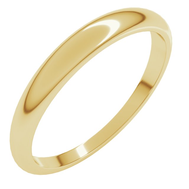 14K Yellow Or White Or Rose Gold Or Sterling Silver Or Platinum Standard Fit Half Round Tapered Band