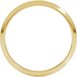 10K Yellow Gold 2 Mm Half Round Band Size 2