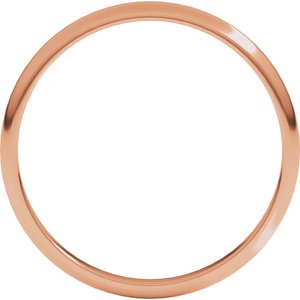 10K Yellow Or White Or Rose Gold 2 Mm Standard Lightweight Half Round Light Band
