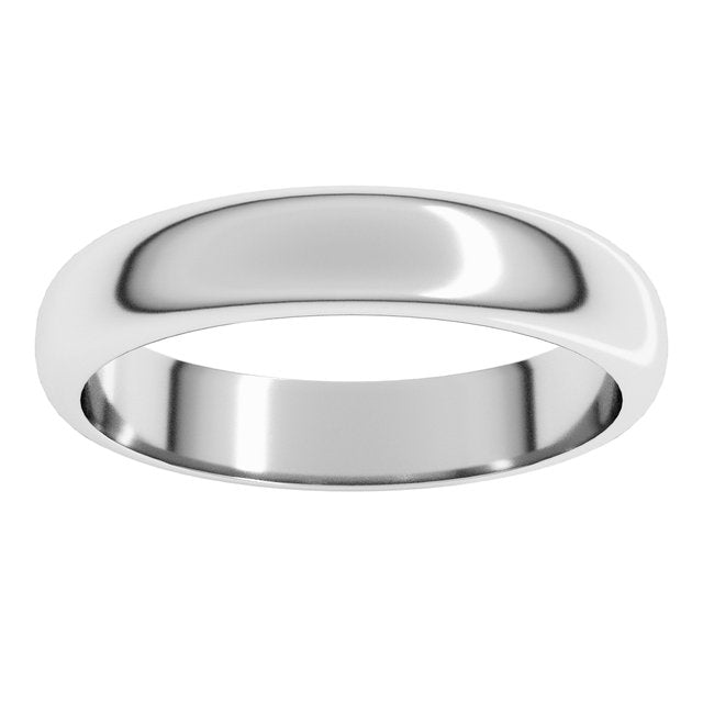 14K Yellow Or White Or Rose Gold Or Sterling Silver Or Platinum Or Palladium Standard Half Round Band