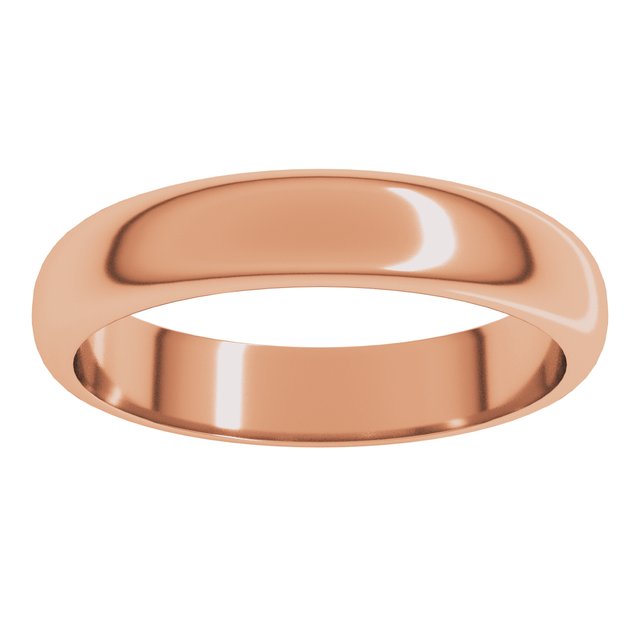 14K Yellow Or White Or Rose Gold Or Sterling Silver Or Platinum Or Palladium Standard Half Round Band
