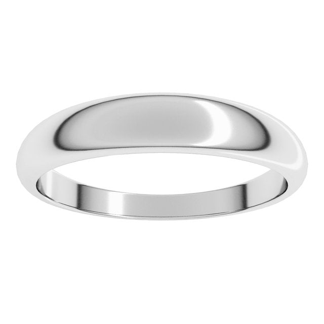 14K Yellow Or White Or Rose Gold Or Sterling Silver Or Platinum Standard Fit Half Round Tapered Band