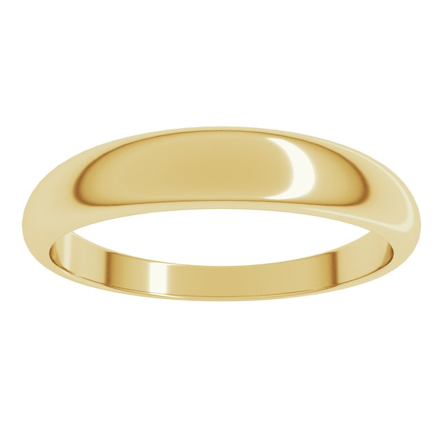 14K Yellow Or White Or Rose Gold Or Sterling Silver Or Platinum Standard Fit Half Round Tapered Band