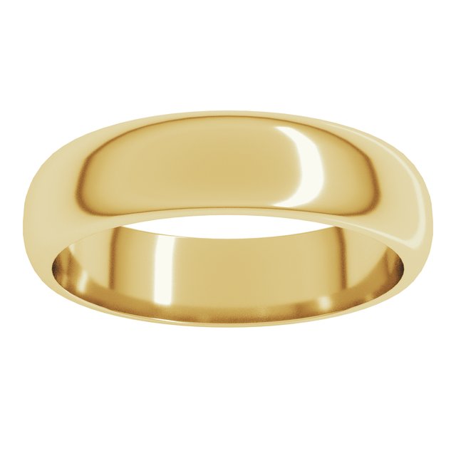 14K Yellow Or White Or Rose Gold Or Sterling Silver Or Platinum Or Palladium Standard Half Round Band