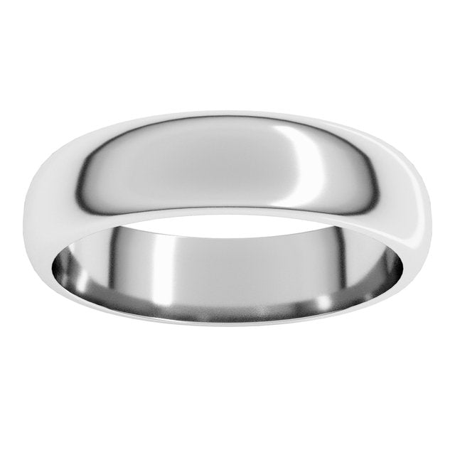 14K Yellow Or White Or Rose Gold Or Sterling Silver Or Platinum Or Palladium Standard Half Round Band
