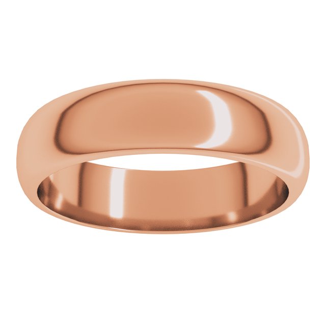 18K Yellow Or White Or Rose Gold Standard Half Round Band