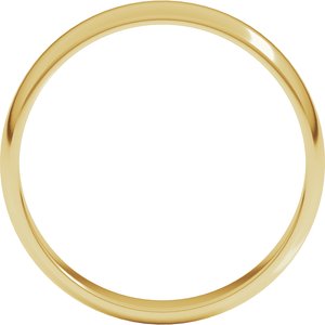 18K Yellow Gold Standard Lightweight Half Round Light Band