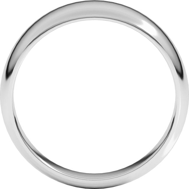 14K Yellow Or White Or Rose Gold Or Sterling Silver Or Platinum Standard Fit Half Round Tapered Band