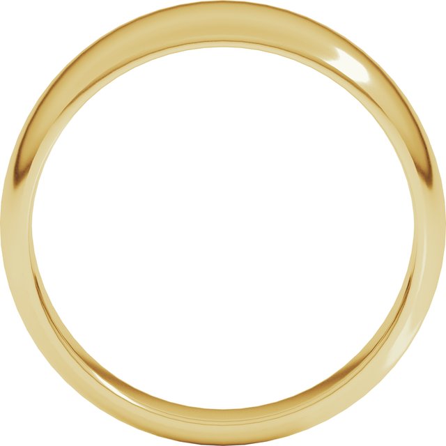 14K Yellow Or White Or Rose Gold Or Sterling Silver Or Platinum Standard Fit Half Round Tapered Band