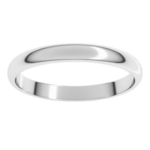 10K Yellow Or White Gold 2.5 Mm Standard Lightweight Half Round Light Band