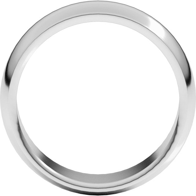 14K Yellow Or White Gold Or Platinum Standard Stepped-Edge Half Round Band