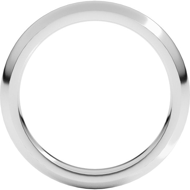 14K Yellow Gold Or Sterling Silver Or Platinum Or Palladium Standard Weight Comfort Fit Half Round Band