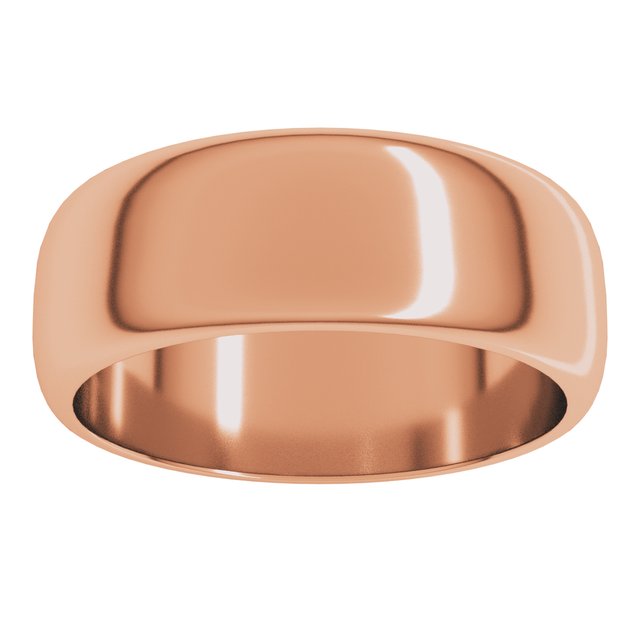 14K Yellow Or White Or Rose Gold Or Sterling Silver Or Platinum Or Palladium Standard Half Round Band