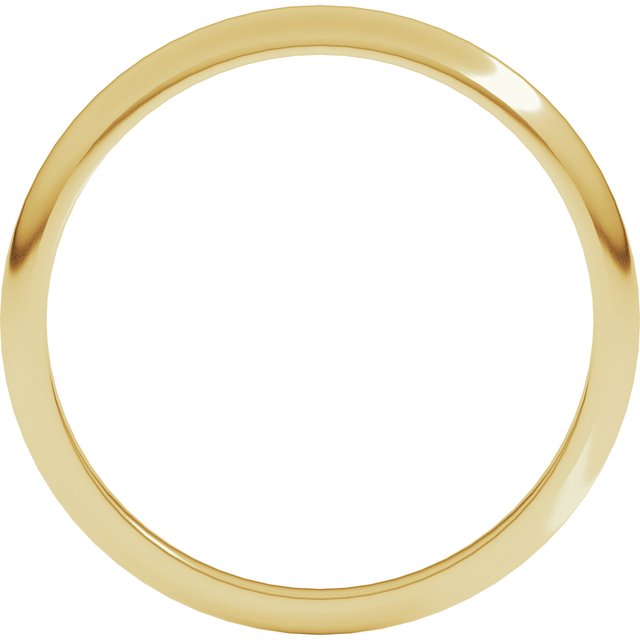 14K Yellow Or White Or Rose Gold Or Sterling Silver Or Platinum Standard Fit Half Round Tapered Band