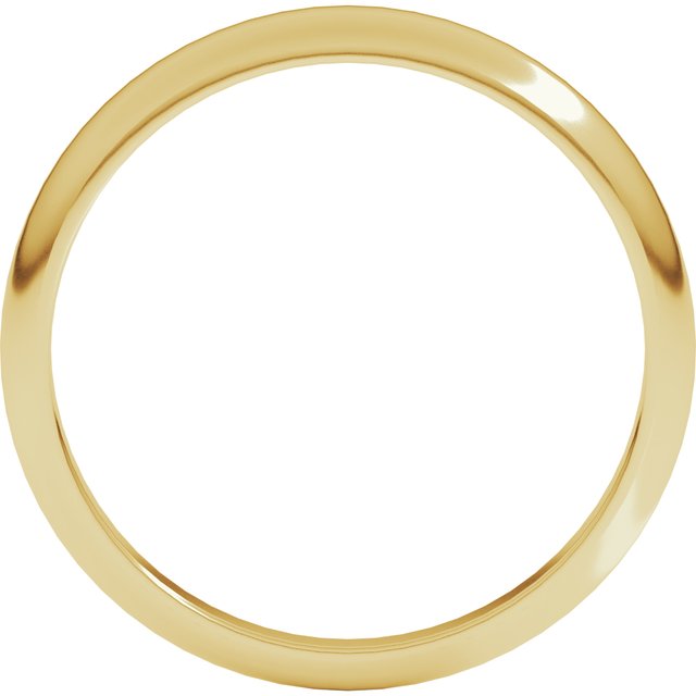 14K Yellow Or White Or Rose Gold Or Sterling Silver Or Platinum Standard Fit Half Round Tapered Band