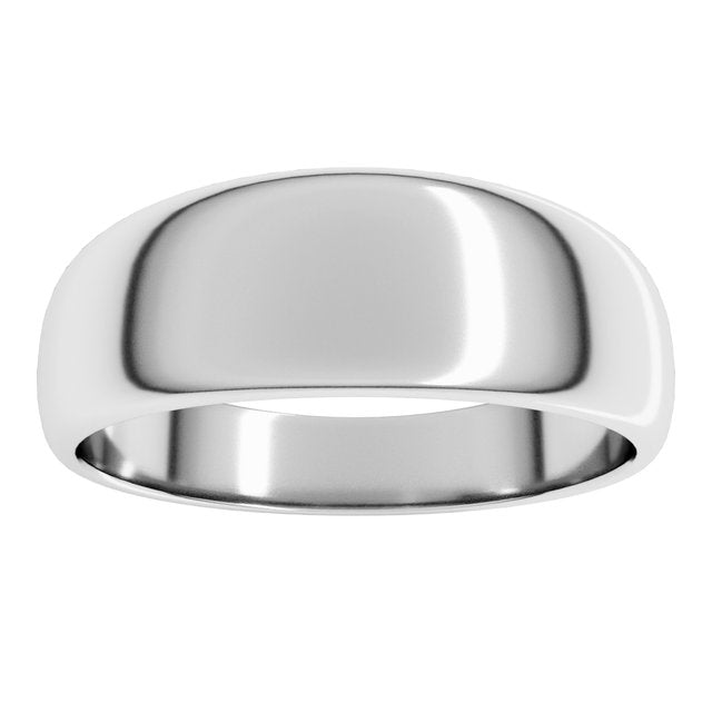 14K Yellow Or White Or Rose Gold Or Sterling Silver Or Platinum Standard Fit Half Round Tapered Band