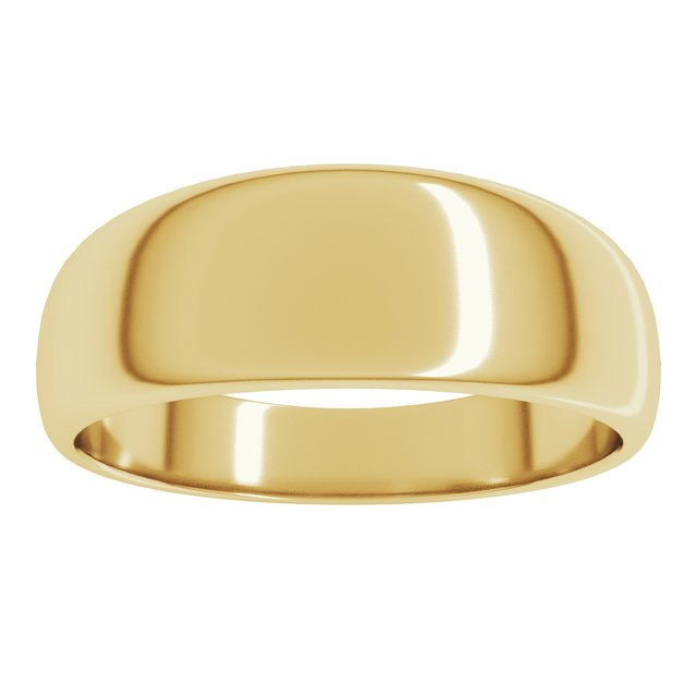 18K Yellow Or White Gold Standard Fit Half Round Tapered Band