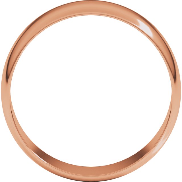 18K Yellow Or White Or Rose Gold Ultra-Lightweight Standard Fit Half Round Band