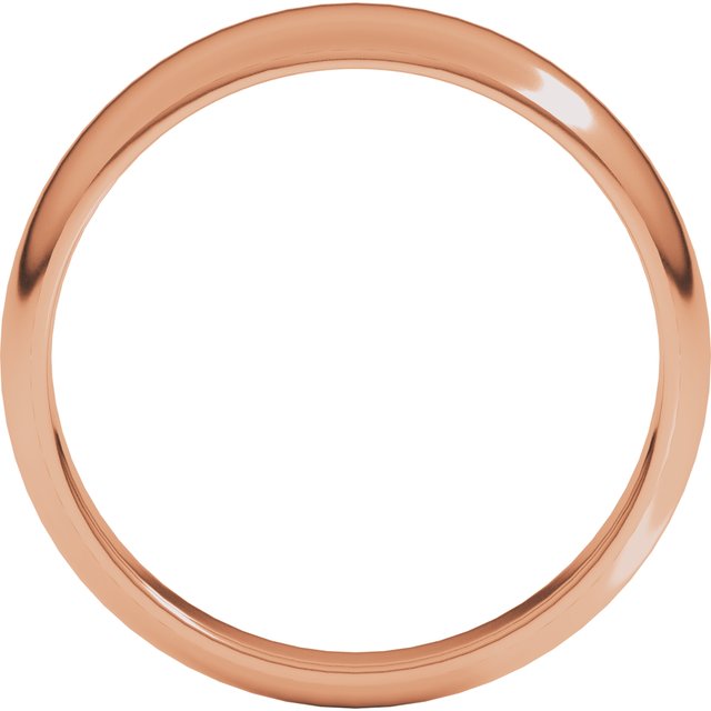 14K Yellow Or White Or Rose Gold Or Sterling Silver Or Platinum Standard Fit Half Round Tapered Band