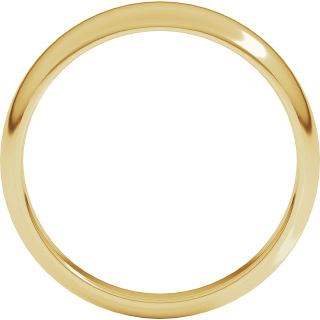 14K Yellow Or White Or Rose Gold Or Sterling Silver Or Platinum Standard Fit Half Round Tapered Band