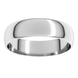 10K White Gold 5 mm Half Round Ultra-Light Band