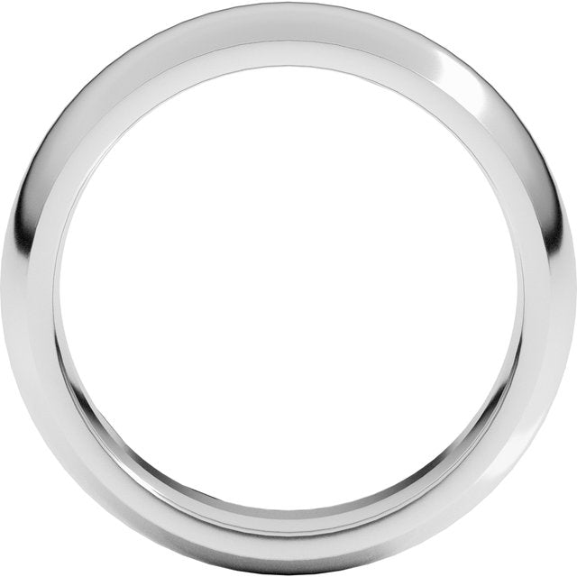 14K Yellow Gold Or Sterling Silver Or Platinum Or Palladium Standard Weight Comfort Fit Half Round Band