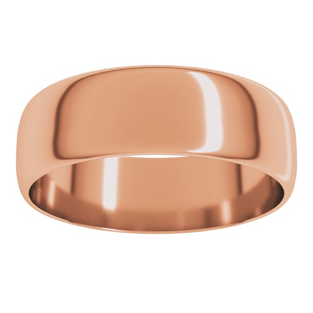 10K Yellow Or White Or Rose Gold Ultra-Lightweight Standard Fit Half Round Band