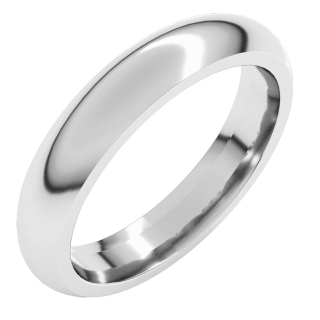 22K Yellow Or White Or Rose Gold Or Sterling Silver Standard Weight Comfort-Fit Half Round Band