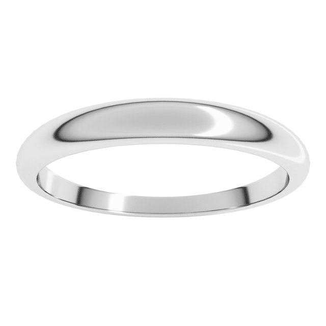 14K Yellow Or White Or Rose Gold Or Sterling Silver Or Platinum Standard Fit Half Round Tapered Band