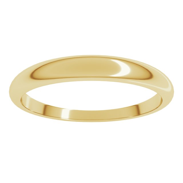 14K Yellow Or White Or Rose Gold Or Sterling Silver Or Platinum Standard Fit Half Round Tapered Band