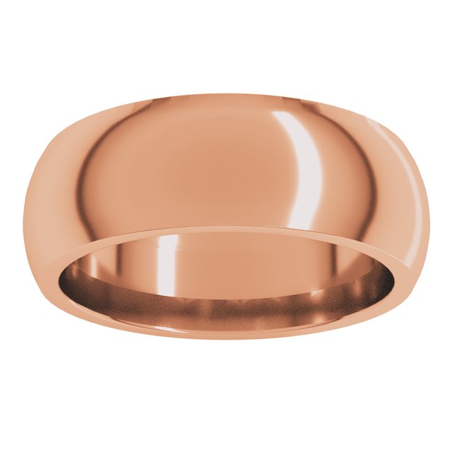 22K Yellow Or White Or Rose Gold Or Sterling Silver Standard Weight Comfort-Fit Half Round Band