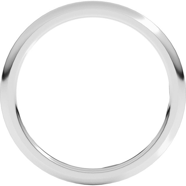 22K Yellow Or White Or Rose Gold Or Sterling Silver Standard Weight Comfort-Fit Half Round Band