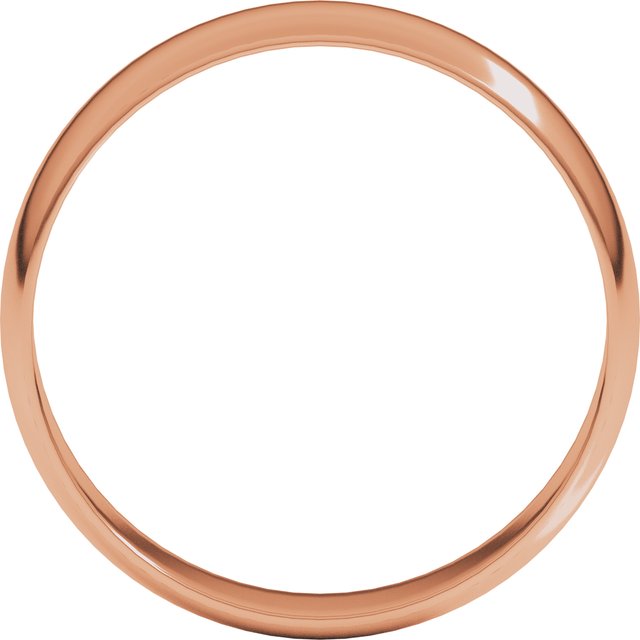 18K Yellow Or White Or Rose Gold Ultra-Lightweight Standard Fit Half Round Band