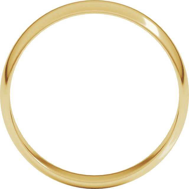 18K Yellow Or White Or Rose Gold Ultra-Lightweight Standard Fit Half Round Band