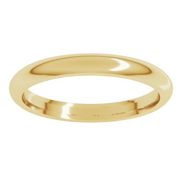 18K Yellow Or White Or Rose Gold Standard Weight Comfort Fit Half Round Band