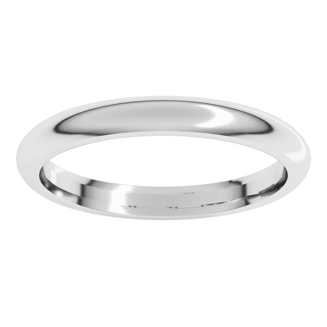22K Yellow Or White Or Rose Gold Or Sterling Silver Standard Weight Comfort-Fit Half Round Band