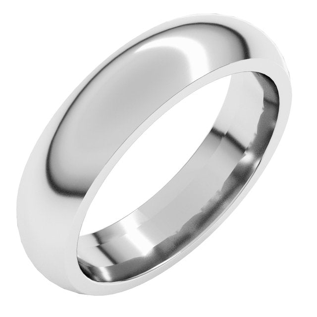 14K Yellow Gold Or Sterling Silver Or Platinum Or Palladium Standard Weight Comfort Fit Half Round Band