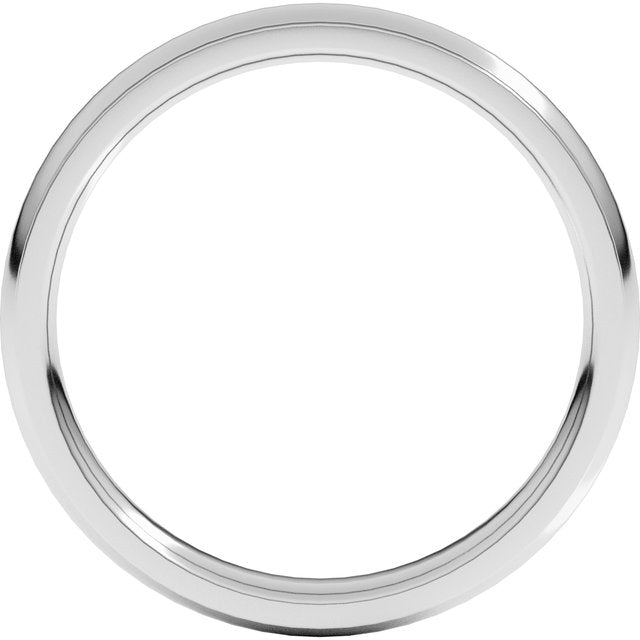 14K Yellow Or White Or Rose Gold Or Sterling Silver Or Platinum Or Palladium Standard Stepped-Edge Comfort-Fit Half Round Band