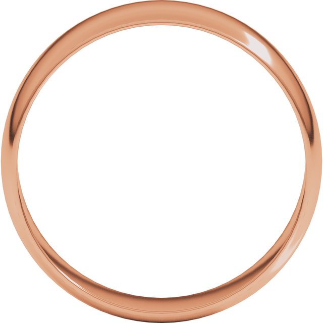 10K Yellow Or White Or Rose Gold Ultra-Lightweight Standard Fit Half Round Band