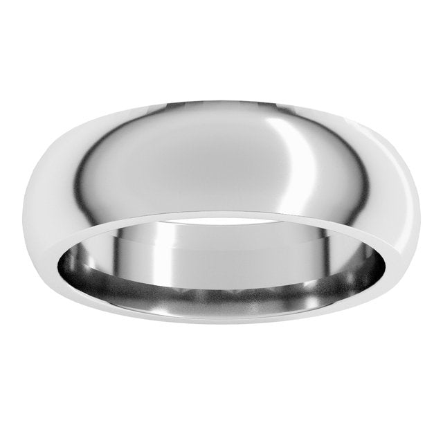 14K Yellow Gold Or Sterling Silver Or Platinum Or Palladium Standard Weight Comfort Fit Half Round Band