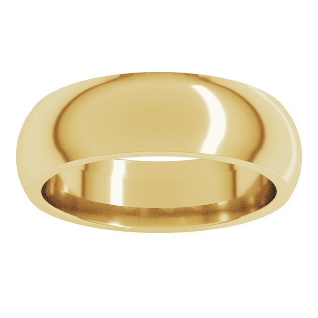 18K Yellow Or White Or Rose Gold Standard Weight Comfort Fit Half Round Band